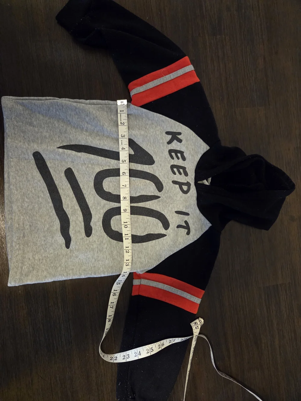 Gymboree Black & Gray Hoodie with Red Stripes
